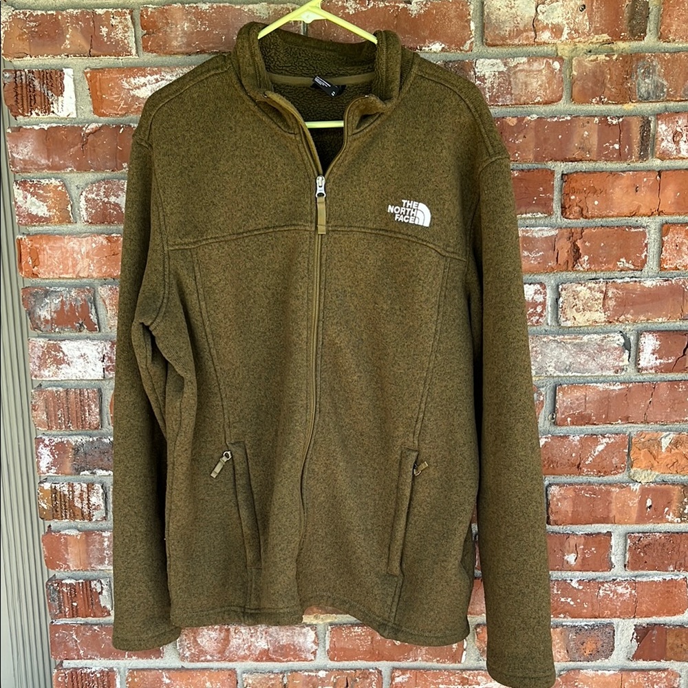 The North Face Forest Green Full-Zip knit Jacket Size XL